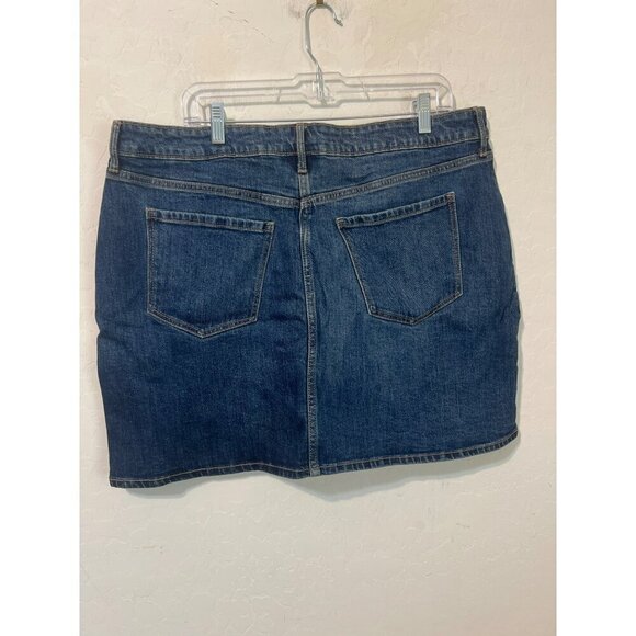 Old Navy High Rise Secret Slim Pockets Sz 16 Button Down Jean Mini Skirt Medium - Picture 4 of 6